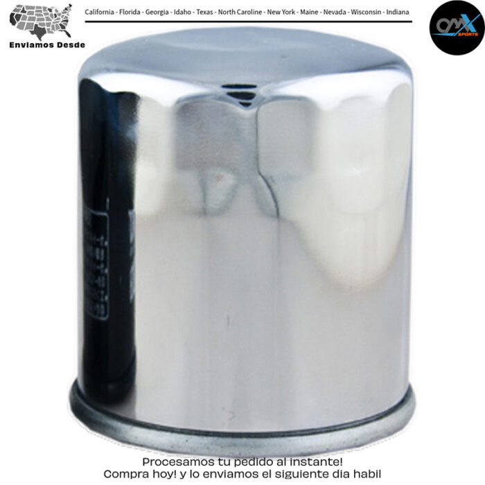 OIL FILTER CHROME Kawasaki Honda Polaris Yamaha EX650 Ninja 650 ABS Z750 KLZ1000 Versys VT750CD Shadow A.C.E. Deluxe Z800 Z750R EN650 Vulcan S Sportsman Touring 500 H.O. Ranger Crew 500 4x4 [Midsize] EX300F Ninja 300 ZX1000 Ninja 1000 CB600 read more...