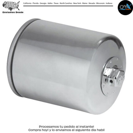 FILTRO DE ACEITE CROMADO Harley-Davidson Buell Harley Davidson FLRT Freewheeler FLHTCUL Electra Glide Ultra Classic Low FLHTKL Electra Glide Ultra Limited Low FLTRXS Road Glide Special FLSS Softail Slim S FLSTFS Softail Fat Boy S FLD Dyna Switchback en la primera línea, en la segunda línea tradúceme MPN: KN-171C HARLEY-DAVIDSON BUELL HARLEY DAVIDSON FLRT FREEWHEELER FLHTCUL ELECTRA GLIDE ULTRA CLASSIC LOW FLHTKL ELECTRA GLIDE ULTRA LIMITED LOW FLTRXS ROAD GLIDE SPECIAL FLSS SOFTAIL SLIM S FLSTFS SOFTAIL FAT BOY S FLD DYNA SWITCHBACK FLHR ROAD KING FLHTC ELECTRA GLIDE CLASSIC FXDLS DYNA LOW RIDER S FLHTCU ELECTRA GLIDE ULTRA CLASSIC FLHTCUSE CVO ELECTRA GLIDE ULTRA CLASSIC FLHTCUTG TRI GLIDE ULTRA CLASSIC FLHTK ELECTRA GLIDE ULTRA LIMITED FLHX STREET GLIDE FLHRSE CVO ROAD KING FLHTCSE CVO ELECTRA GLIDE FLHXSE CVO STREET GLIDE FLSTFSE CVO SOFTAIL FAT BOY FLSTSE CVO SOFTAIL FLTRSE CVO ROAD GLIDE FLTRUSE CVO ROAD GLIDE ULTRA FLTRXSE CVO ROAD GLIDE CUSTOM FXDFSE CVO DYNA FAT BOB FXDSE CVO DYNA FXDWGSE CVO DYNA SWITCHBLADE FXSTDSE CVO SOFTAIL DEUCE FXSTSSE CVO SOFTAIL SPRINGER FXD DYNA SUPER GLIDE FXDB DYNA STREET BOB FXDC DYNA SUPER GLIDE CUSTOM FXDF DYNA FAT BOB FXDL DYNA LOW RIDER FXDS-CONV DYNA CONVERTIBLE FXDWG DYNA WIDE GLIDE FXDX DYNA SUPER GLIDE SPORT FXDXT DYNA SUPER GLIDE T-SPORT FXRS-SP LOW RIDER SPORT FLST SOFTAIL HERITAGE FLS SOFTAIL SLIM FLSTC SOFTAIL HERITAGE CLASSIC FLSTF SOFTAIL FAT BOY FLSTFB SOFTAIL FAT BOY LO FLSTN SOFTAIL DELUXE FLSTS SOFTAIL HERITAGE SPRINGER FLSTSB SOFTAIL CROSS BONES FLSTSC SOFTAIL SPRINGER CLASSIC FXCW SOFTAIL ROCKER M2 CYCLONE FXCWC SOFTAIL ROCKER C FXS SOFTAIL BLACKLINE FXST SOFTAIL FXSTB SOFTAIL NIGHT TRAIN FXSTC SOFTAIL CUSTOM FXSTCU SOFTAIL CUSTOM CLASSIC FXSTD SOFTAIL DEUCE FLTRU ROAD GLIDE ULTRA FLHTKSE CVO LIMITED FLTRXSE CVO ROAD GLIDE XL1200X FORTY-EIGHT FXSTS SOFTAIL SPRINGER S1 LIGHTNING XL1200C SPORTSTER 1200 CUSTOM S3 THUNDERBOLT X1 LIGHTNING FLHRC ROAD KING CLASSIC FLHRS ROAD KING CUSTOM FLHT ELECTRA GLIDE FLTR ROAD GLIDE FLTRX ROAD GLIDE CUSTOM FLHXXX STREET GLIDE TRIKE S2 THUNDERBOLT S1W WHITE LIGHTNING S3T THUNDERBOLT FXSBSE CVO SOFTAIL BREAKOUT FXSB SOFTAIL BREAKOUT FLHXS STREET GLIDE SPECIAL FLSTNSE CVO SOFTAIL DELUXE FLHRXS ROAD KING SPECIAL FXRSE CVO FXR FXSE CVO SOFTAIL PRO STREET BREAKOUT FXBB SOFTAIL STREET BOB FXFB SOFTAIL FAT BOB FXLR SOFTAIL LOW RIDER FLSB SOFTAIL SPORT GLIDE FLHC SOFTAIL HERITAGE CLASSIC FLHCS SOFTAIL HERITAGE CLASSIC 114 FLSL SOFTAIL SLIM FXFBS SOFTAIL FAT BOB 114 FXBR SOFTAIL BREAKOUT FXBRS SOFTAIL BREAKOUT 114 FLDE SOFTAIL DELUXE FLFB SOFTAIL FAT BOY FLFBS SOFTAIL FAT BOY 114 FXDR SOFTAIL POWER CRUISER FLHTCUTGSE CVO TRI GLIDE FLTRK ROAD GLIDE LIMITED FXLRS SOFTAIL LOW RIDER S FLH ELECTRA GLIDE 1989-2021
