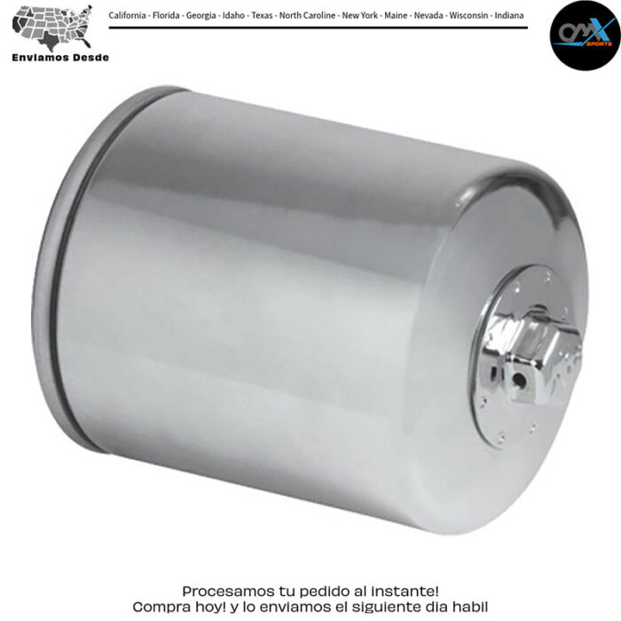 FILTRO DE ACEITE CROMADO Harley-Davidson Buell Harley Davidson FLRT Freewheeler FLHTCUL Electra Glide Ultra Classic Low FLHTKL Electra Glide Ultra Limited Low FLTRXS Road Glide Special FLSS Softail Slim S FLSTFS Softail Fat Boy S FLD Dyna Switchback en la primera línea, en la segunda línea tradúceme MPN: KN-171C HARLEY-DAVIDSON BUELL HARLEY DAVIDSON FLRT FREEWHEELER FLHTCUL ELECTRA GLIDE ULTRA CLASSIC LOW FLHTKL ELECTRA GLIDE ULTRA LIMITED LOW FLTRXS ROAD GLIDE SPECIAL FLSS SOFTAIL SLIM S FLSTFS SOFTAIL FAT BOY S FLD DYNA SWITCHBACK FLHR ROAD KING FLHTC ELECTRA GLIDE CLASSIC FXDLS DYNA LOW RIDER S FLHTCU ELECTRA GLIDE ULTRA CLASSIC FLHTCUSE CVO ELECTRA GLIDE ULTRA CLASSIC FLHTCUTG TRI GLIDE ULTRA CLASSIC FLHTK ELECTRA GLIDE ULTRA LIMITED FLHX STREET GLIDE FLHRSE CVO ROAD KING FLHTCSE CVO ELECTRA GLIDE FLHXSE CVO STREET GLIDE FLSTFSE CVO SOFTAIL FAT BOY FLSTSE CVO SOFTAIL FLTRSE CVO ROAD GLIDE FLTRUSE CVO ROAD GLIDE ULTRA FLTRXSE CVO ROAD GLIDE CUSTOM FXDFSE CVO DYNA FAT BOB FXDSE CVO DYNA FXDWGSE CVO DYNA SWITCHBLADE FXSTDSE CVO SOFTAIL DEUCE FXSTSSE CVO SOFTAIL SPRINGER FXD DYNA SUPER GLIDE FXDB DYNA STREET BOB FXDC DYNA SUPER GLIDE CUSTOM FXDF DYNA FAT BOB FXDL DYNA LOW RIDER FXDS-CONV DYNA CONVERTIBLE FXDWG DYNA WIDE GLIDE FXDX DYNA SUPER GLIDE SPORT FXDXT DYNA SUPER GLIDE T-SPORT FXRS-SP LOW RIDER SPORT FLST SOFTAIL HERITAGE FLS SOFTAIL SLIM FLSTC SOFTAIL HERITAGE CLASSIC FLSTF SOFTAIL FAT BOY FLSTFB SOFTAIL FAT BOY LO FLSTN SOFTAIL DELUXE FLSTS SOFTAIL HERITAGE SPRINGER FLSTSB SOFTAIL CROSS BONES FLSTSC SOFTAIL SPRINGER CLASSIC FXCW SOFTAIL ROCKER M2 CYCLONE FXCWC SOFTAIL ROCKER C FXS SOFTAIL BLACKLINE FXST SOFTAIL FXSTB SOFTAIL NIGHT TRAIN FXSTC SOFTAIL CUSTOM FXSTCU SOFTAIL CUSTOM CLASSIC FXSTD SOFTAIL DEUCE FLTRU ROAD GLIDE ULTRA FLHTKSE CVO LIMITED FLTRXSE CVO ROAD GLIDE XL1200X FORTY-EIGHT FXSTS SOFTAIL SPRINGER S1 LIGHTNING XL1200C SPORTSTER 1200 CUSTOM S3 THUNDERBOLT X1 LIGHTNING FLHRC ROAD KING CLASSIC FLHRS ROAD KING CUSTOM FLHT ELECTRA GLIDE FLTR ROAD GLIDE FLTRX ROAD GLIDE CUSTOM FLHXXX STREET GLIDE TRIKE S2 THUNDERBOLT S1W WHITE LIGHTNING S3T THUNDERBOLT FXSBSE CVO SOFTAIL BREAKOUT FXSB SOFTAIL BREAKOUT FLHXS STREET GLIDE SPECIAL FLSTNSE CVO SOFTAIL DELUXE FLHRXS ROAD KING SPECIAL FXRSE CVO FXR FXSE CVO SOFTAIL PRO STREET BREAKOUT FXBB SOFTAIL STREET BOB FXFB SOFTAIL FAT BOB FXLR SOFTAIL LOW RIDER FLSB SOFTAIL SPORT GLIDE FLHC SOFTAIL HERITAGE CLASSIC FLHCS SOFTAIL HERITAGE CLASSIC 114 FLSL SOFTAIL SLIM FXFBS SOFTAIL FAT BOB 114 FXBR SOFTAIL BREAKOUT FXBRS SOFTAIL BREAKOUT 114 FLDE SOFTAIL DELUXE FLFB SOFTAIL FAT BOY FLFBS SOFTAIL FAT BOY 114 FXDR SOFTAIL POWER CRUISER FLHTCUTGSE CVO TRI GLIDE FLTRK ROAD GLIDE LIMITED FXLRS SOFTAIL LOW RIDER S FLH ELECTRA GLIDE 1989-2021