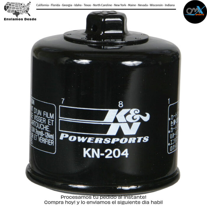 FILTRO DE ACEITE Yamaha Triumph Kawasaki Harley-Davidson Honda MV Agusta Suzuki Harley Davidson Arctic Cat FZ-07 YXM700 Viking America LT Tiger 800 Xc Se Thunderbird Commander Thunderbird LT KRF 800 Teryx KRF 800 Teryx LE KRT 800 Teryx4 KRT 800 T en la primera línea, en la segunda línea tradúceme MPN: KN-204-1 YAMAHA TRIUMPH KAWASAKI HARLEY-DAVIDSON HONDA MV AGUSTA SUZUKI HARLEY DAVIDSON ARCTIC CAT FZ-07 YXM700 VIKING AMERICA LT TIGER 800 XC SE THUNDERBIRD COMMANDER THUNDERBIRD LT KRF 800 TERYX KRF 800 TERYX LE KRT 800 TERYX4 KRT 800 T.